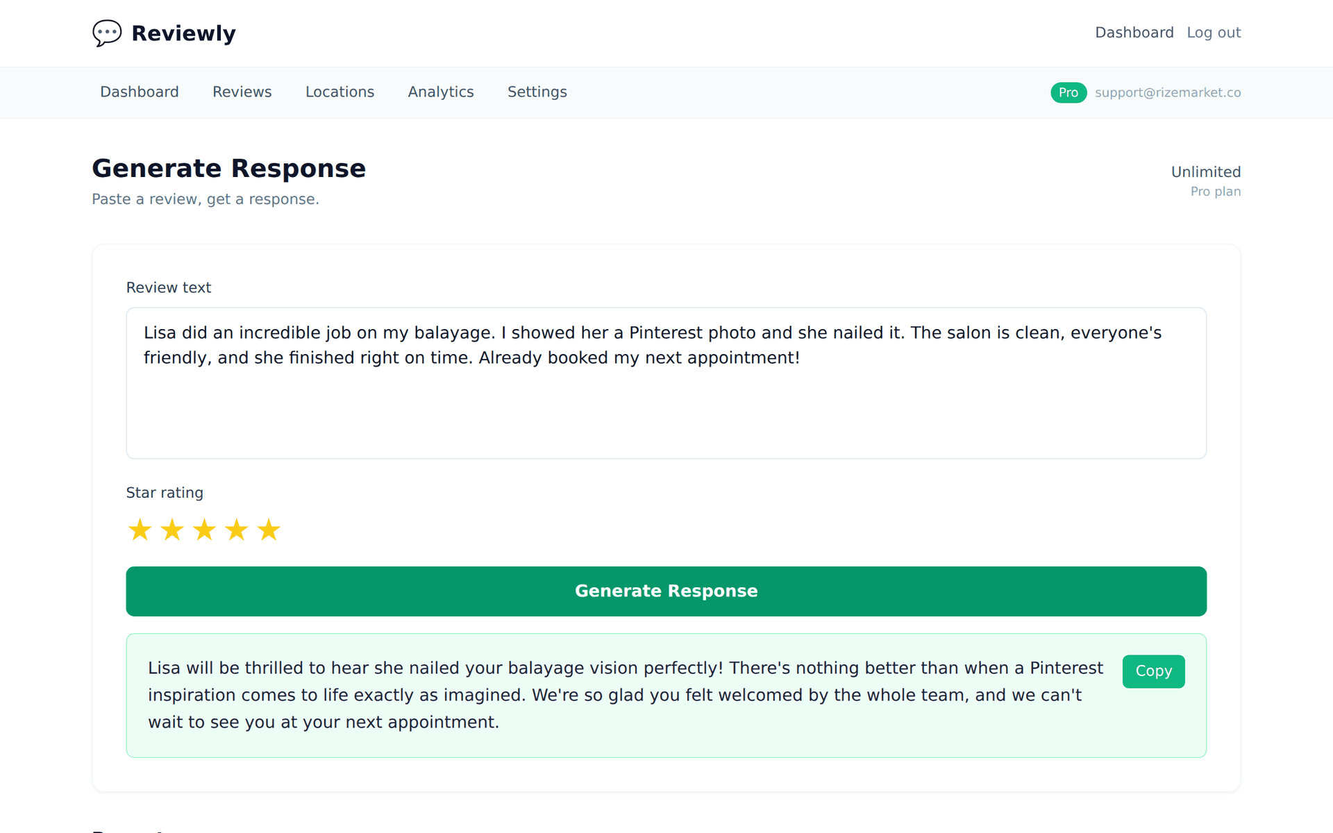 Typani template library for negative reviews