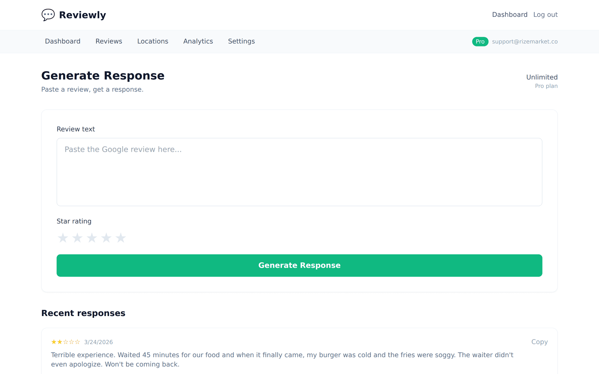 Typani overview for responding to bad reviews