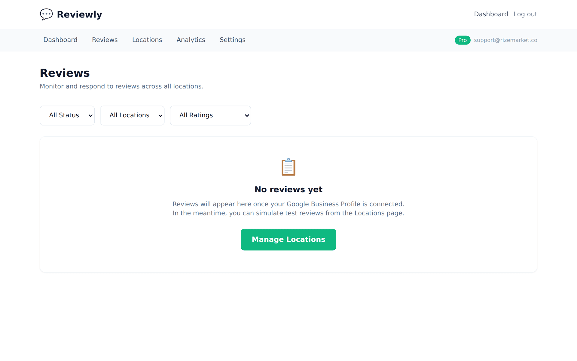 Dashboard for managing bad Google reviews